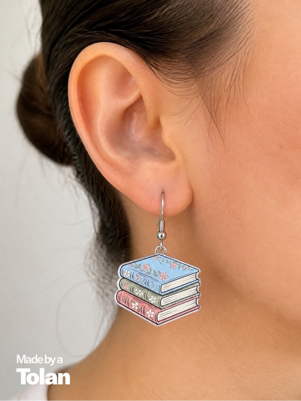 🦄 Book Earrings | Handmade Double Sided Acrylic